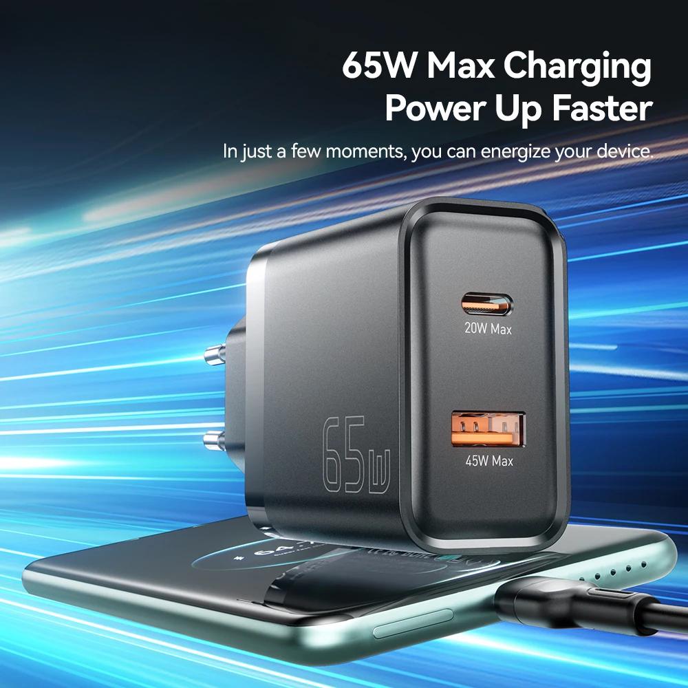 Зарядное устройство GaN 65 Вт QC 4.0 PD 3.0 Type C USB для iPhone 15 14 13 Pro Max Samsung Xiaomi MacBook Ноутбук Быстрые зарядные устройства