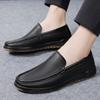 Fashion Casual Men Loafers Slip On Genuine Leather Shoes Luxury Brand Slip On Formal Loafers Moccasins Italian Black Male Driving Flats