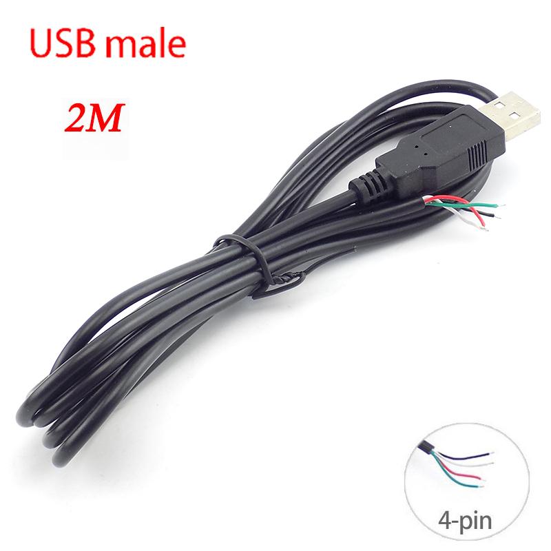 5 шт./лот Micro USB 2.0 A Female Male Jack Удлинительный кабель питания 4 Pin 2 Pin 4 провода DIY Data Line Зарядный шнур