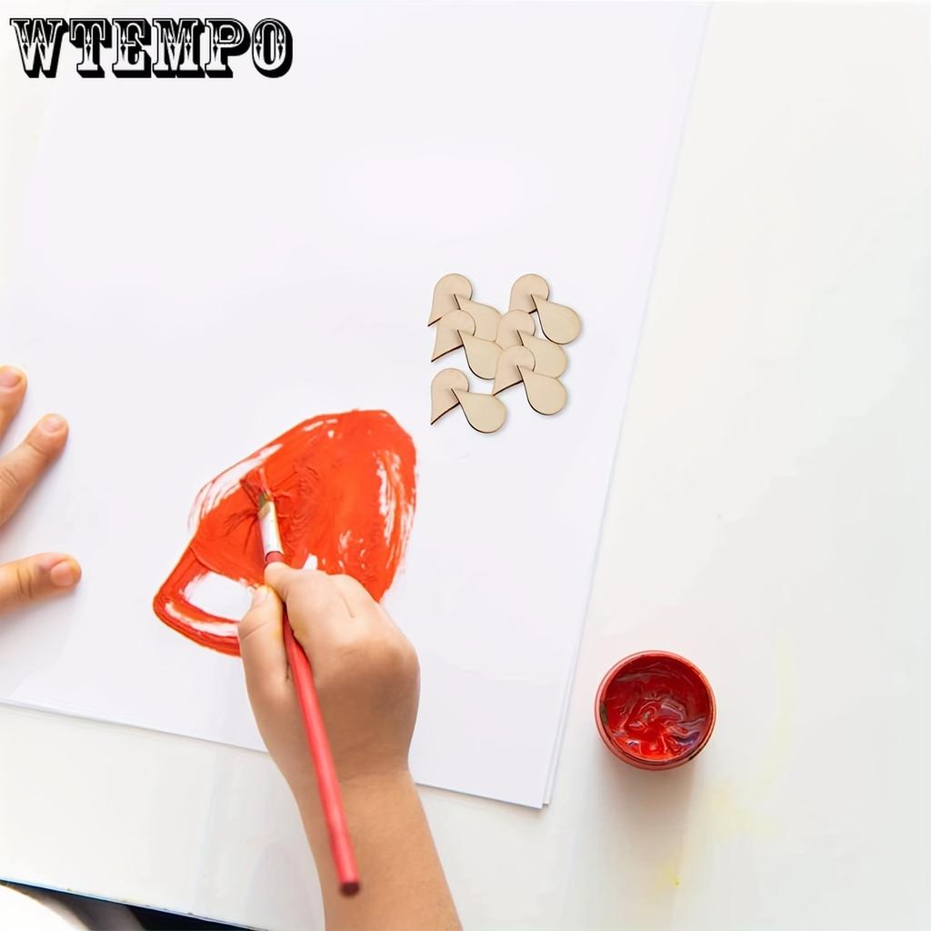 40pcs Wooden Teardrop Shape Wood, Wood Teardrop Blanks DIY Craft Wood Embellishments Ornaments, Water Drop Shape Wood Piece, Disc Wood Chips Earrings