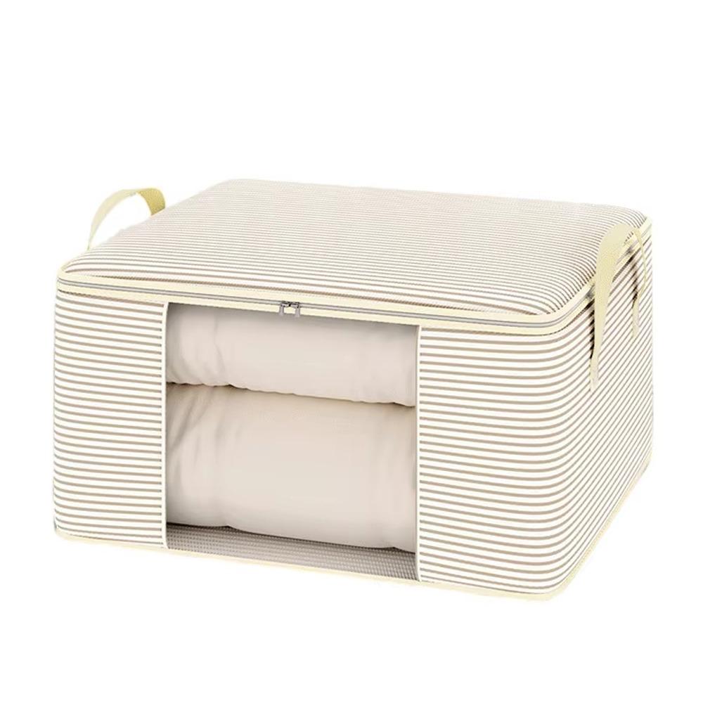 Large Capacity Striped Visible Storage Bag Non-Woven Fabric Quilt Storage Box Quilt Storage