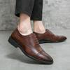 Brogue Business Men's Leather Shoes Fashionable and Versatile Gentleman Style Office Wedding Outdoor Party Men's Plus Size Shoes
