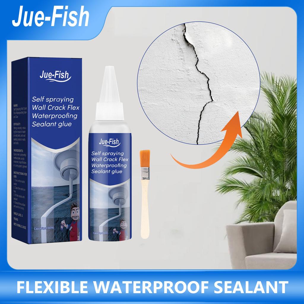 JUE-FISH Гибкий водонепроницаемый герметик для ремонта трещин в стенах, позволяющий избежать разбивания кирпичей и заполнения протечек Многофункциональный водостойкий клей