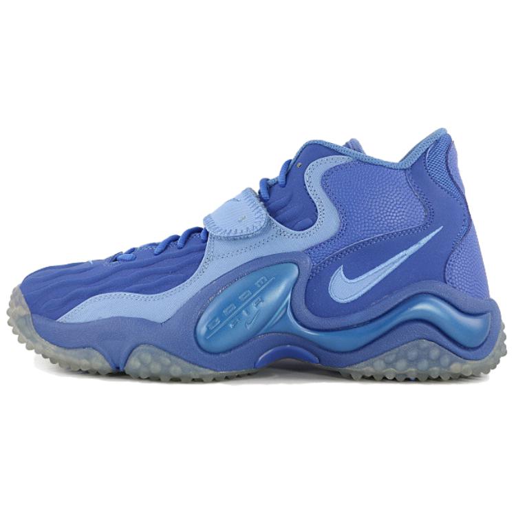Nike Air Zoom Turf Jet 97 Comfortable And Lightweight Cushioning Slip Resistant Mid top Basketball Shoes Men's Blue 621957-404