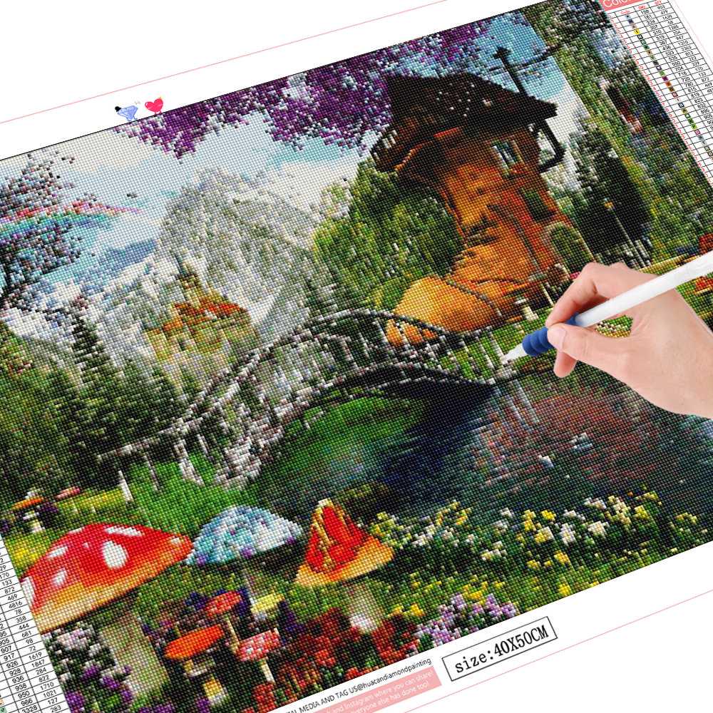 Diamond Embroidery Cross Stitch Landscape Painting with Diamonds Diamond Painting Full Round Diamond