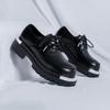 Мужская обувь на платформе в японском стиле Харадзюку, корейская металлическая мода, черная, деловая, свадебная, кожаная обувь для мужчин на платформе, повседневная, карго, обувь