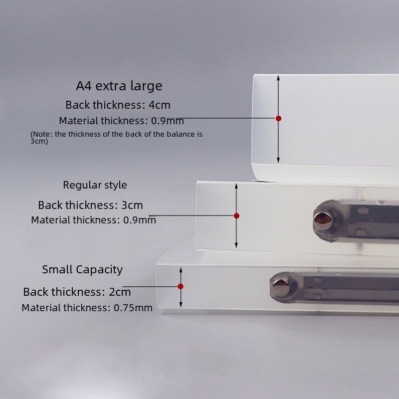 Папка-регистратор из прозрачного матового твила с двумя отверстиями и отрывными листами — подходит для форматов A4, B5, A5, A6