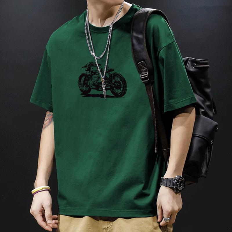 Хлопковая футболка с коротким рукавом черная белая Модная Все сочетается Дышащая Летняя Спортивная футболка Мужской Топ