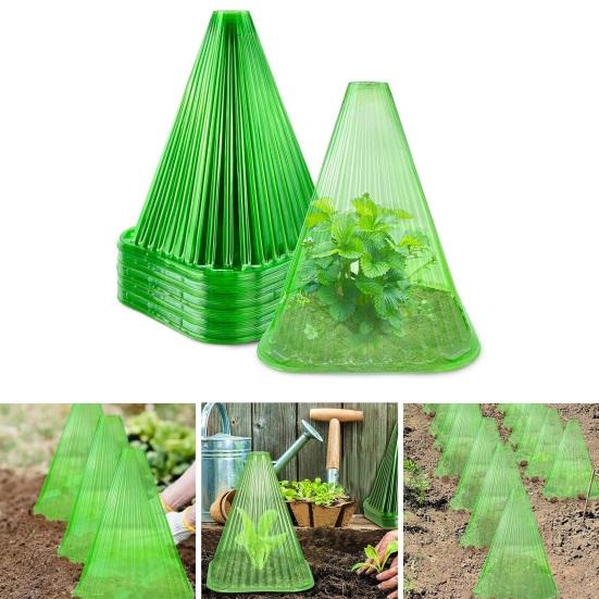 10 Pcs Plant Cloches Transparent Cloches Nursery PET Plastic Reusable Garden Cover Plant Windbreak