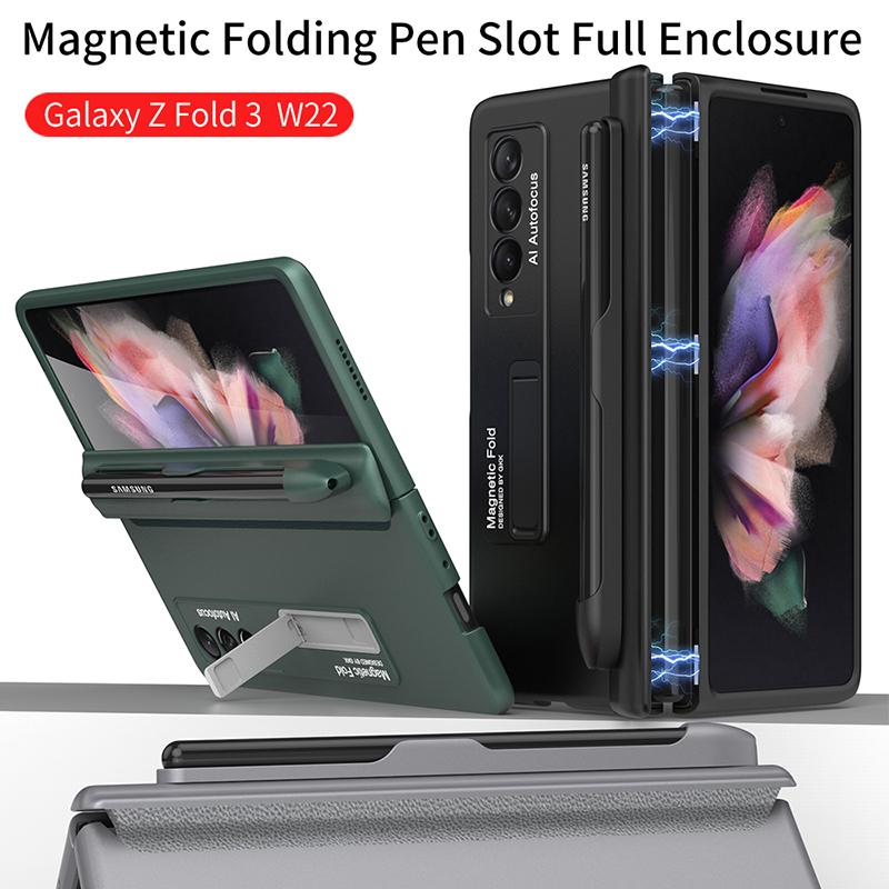 Чехол Ebesfous для Samsung Galaxy Z Fold 3 с магнитным держателем, чехол «все включено» для Galaxy Z Fold3, защитный чехол с S Pen