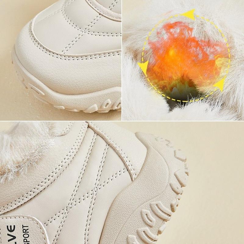 Теплые пушистые зимние ботинки для женщин Удобные ботильоны на щиколотке с меховой подкладкой из искусственной кожи Нескользящая зимняя обувь Женские уличные повседневные ботильоны для ходьбы