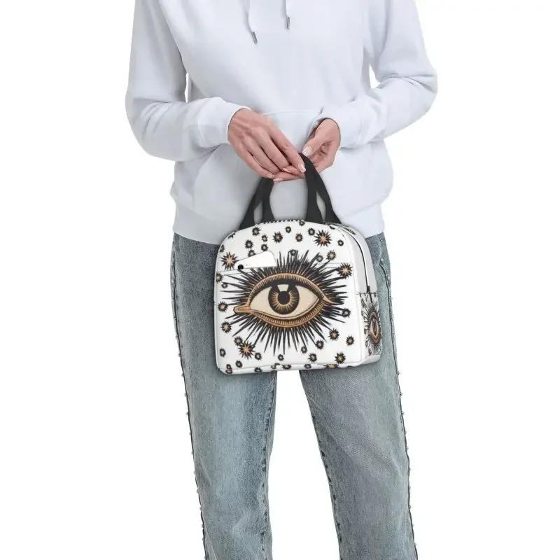 Винтажная сумка для обеда с защитой от сглаза для школы, офиса, амулета Назара, узор в стиле бохо, термобокс для бенто для женщин и детей