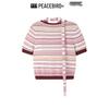 Женский летний вязаный топ с коротким рукавом в полоску PEACEBIRD