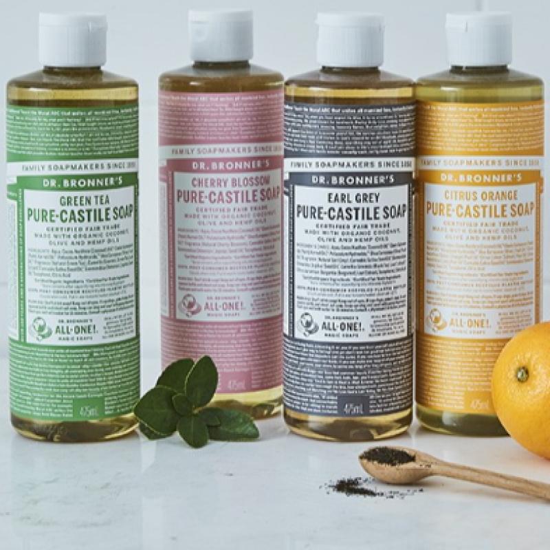 Доктор. Bronner S Мятное чистое кастильское мыло 475 мл