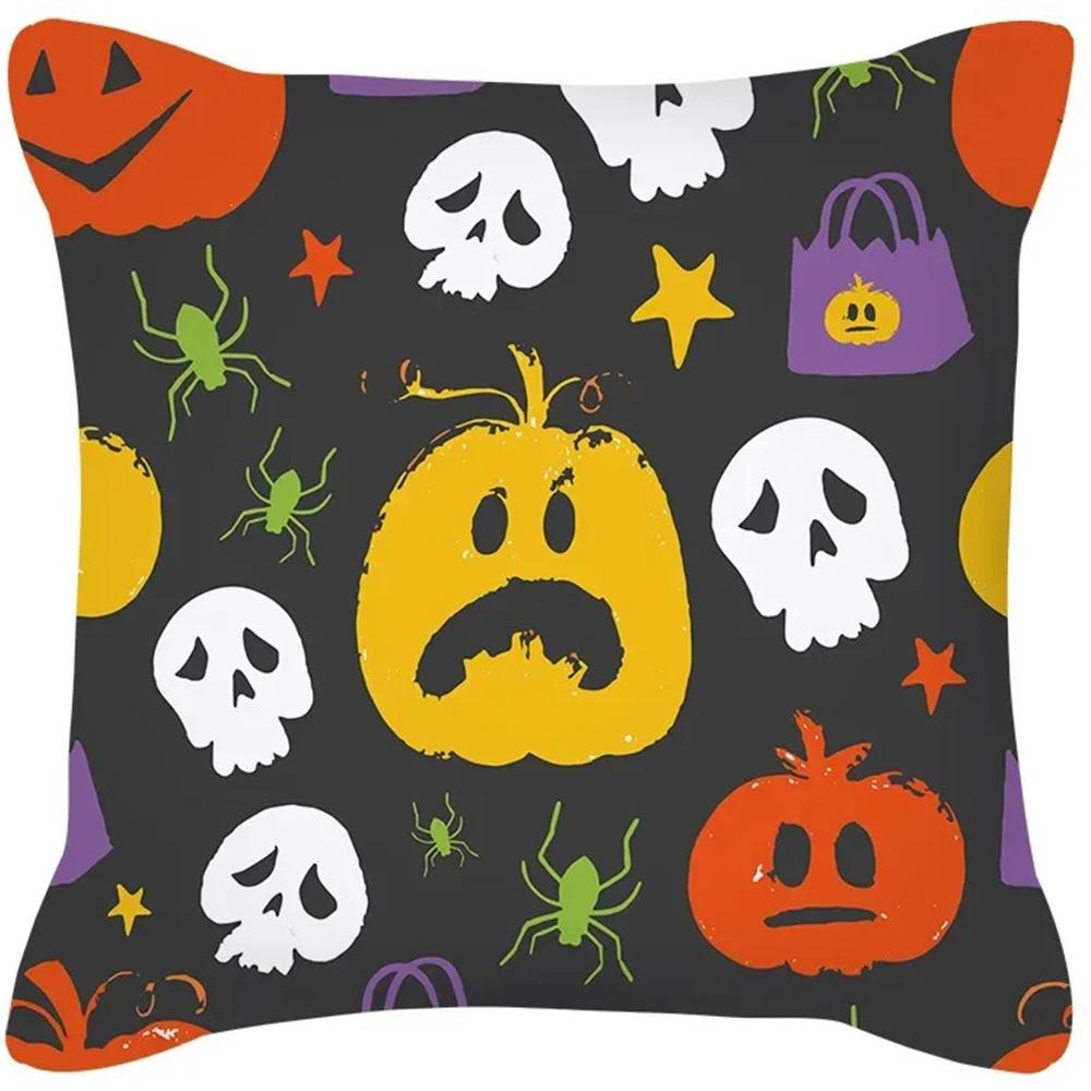 Подушка для украшения на Хэллоуин в виде тыквы, кошки, призрака, подходит для украшения дома, гостиной, дивана, комнаты