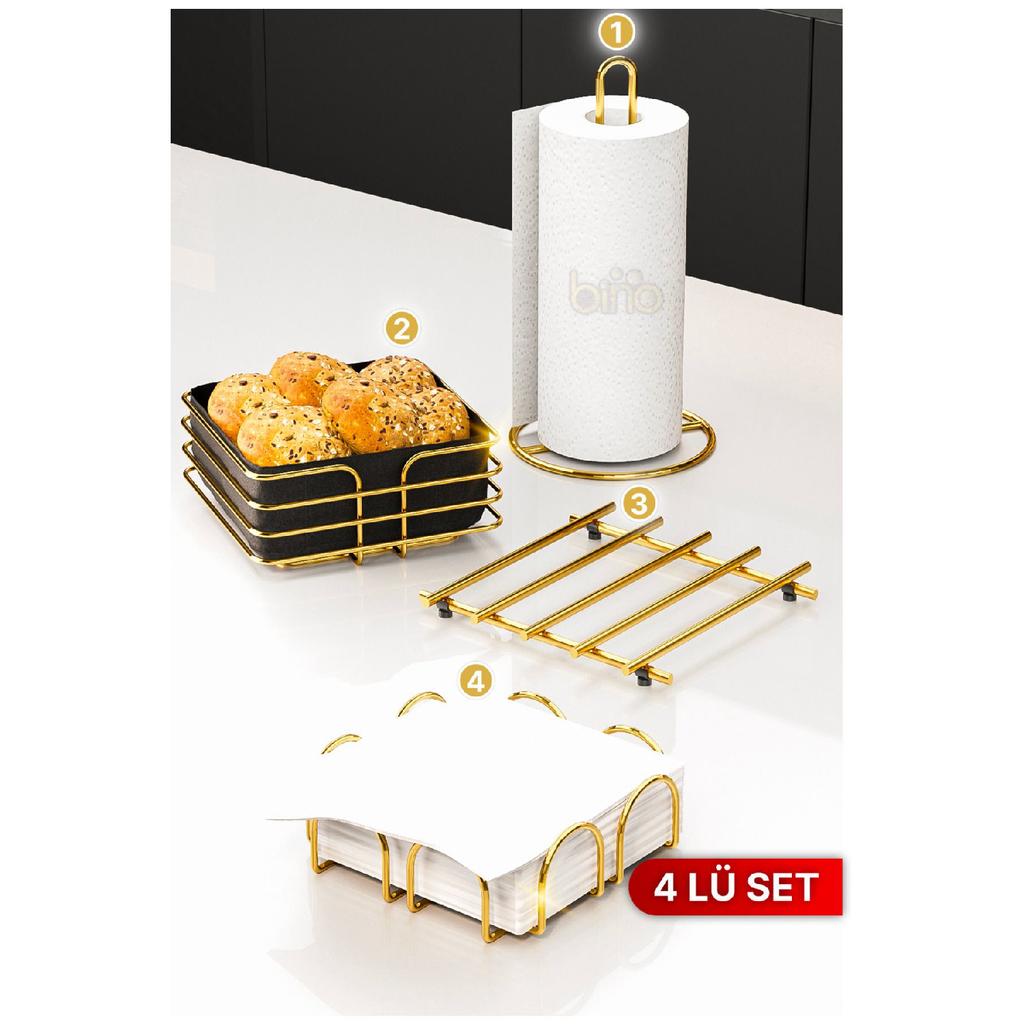 Tableware, Kitchen Presentation Holder, Napkin Holder, Towel Holder, Trivet, Bread Holder, 4-piece Tableware Set, Kitchen Organizer