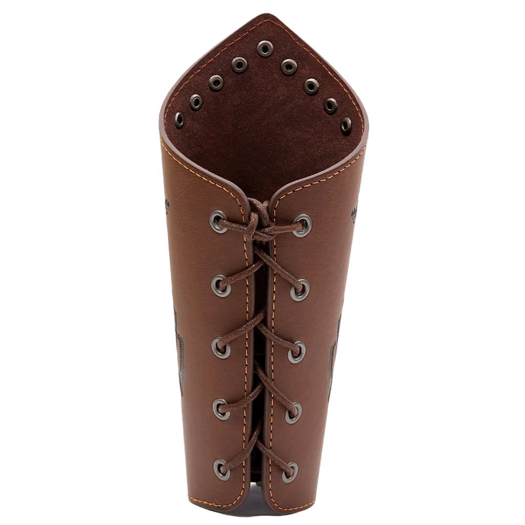 Medieval Wristband Men Cosplay Totems Embossed Bracer Gauntlet for Men Cosplay PU Wristband for Photoshoots and Stage