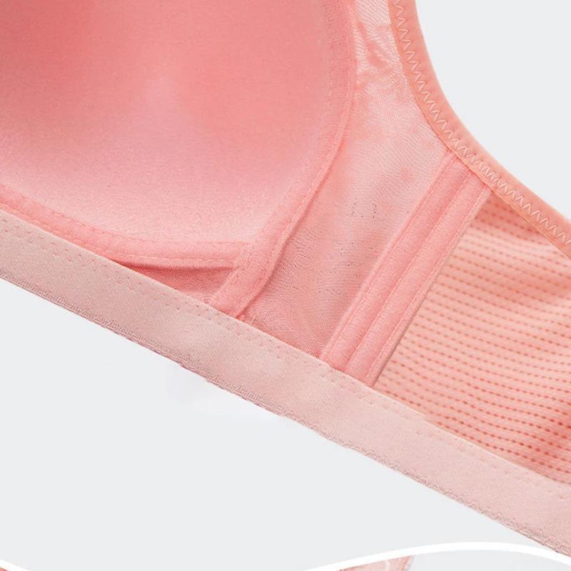 Lace Plus Size Bras Women Seamless Push Up Bra Wide Straps Underwear Mesh Breathable Soft Sexy Thin Wirel Free Large Brassiere