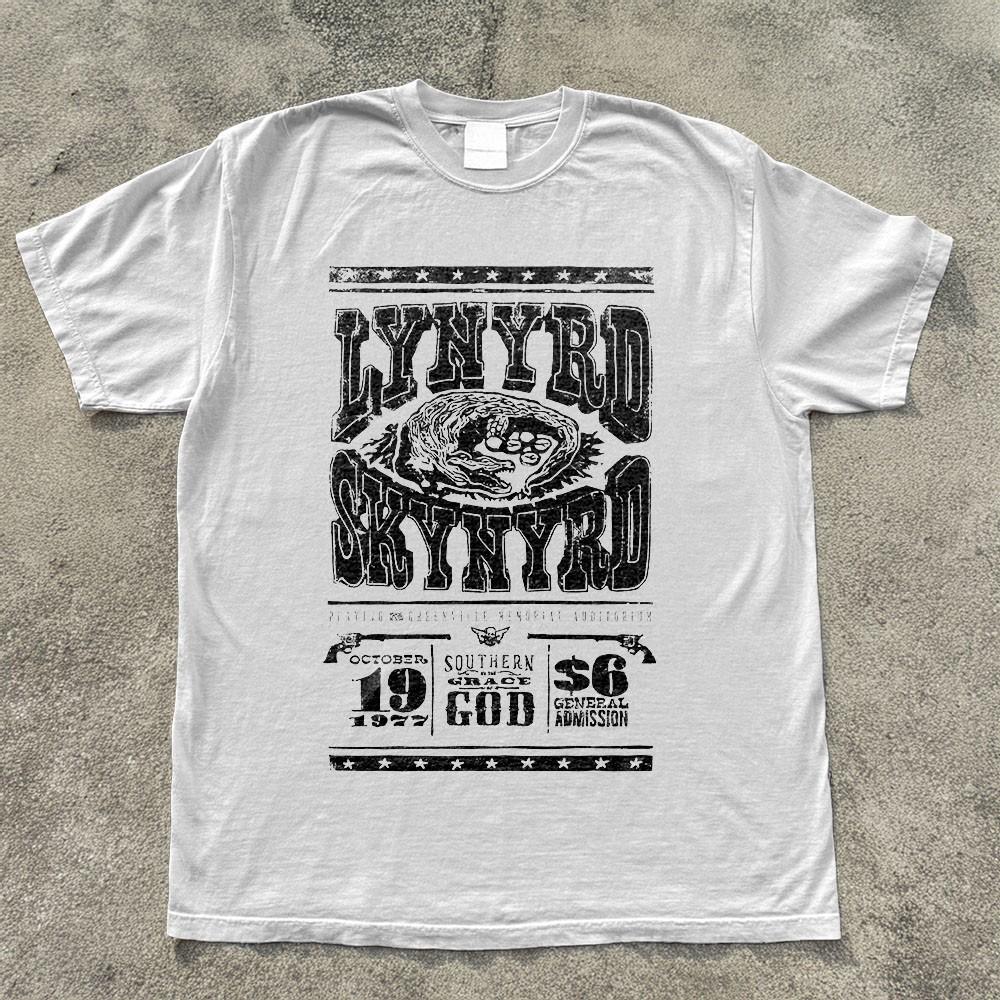 NEW Lynyrd Skynyrd 1977 Rock Band Unisex White Cotton T-shirt S-5XL