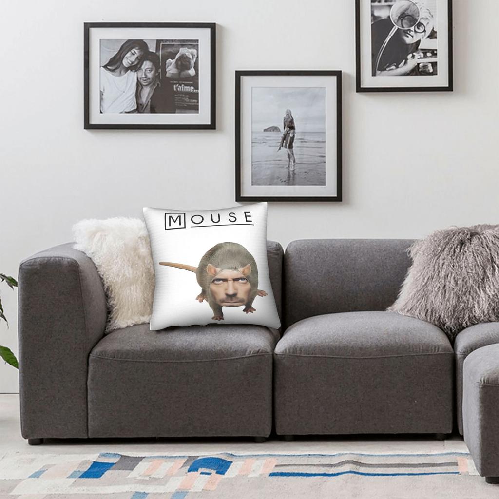 House_Mouse Md Funny Meme Square Pillow Case Cushion Covers Novelty Zipper Decor Pillowcase For Living Room 18"X18"