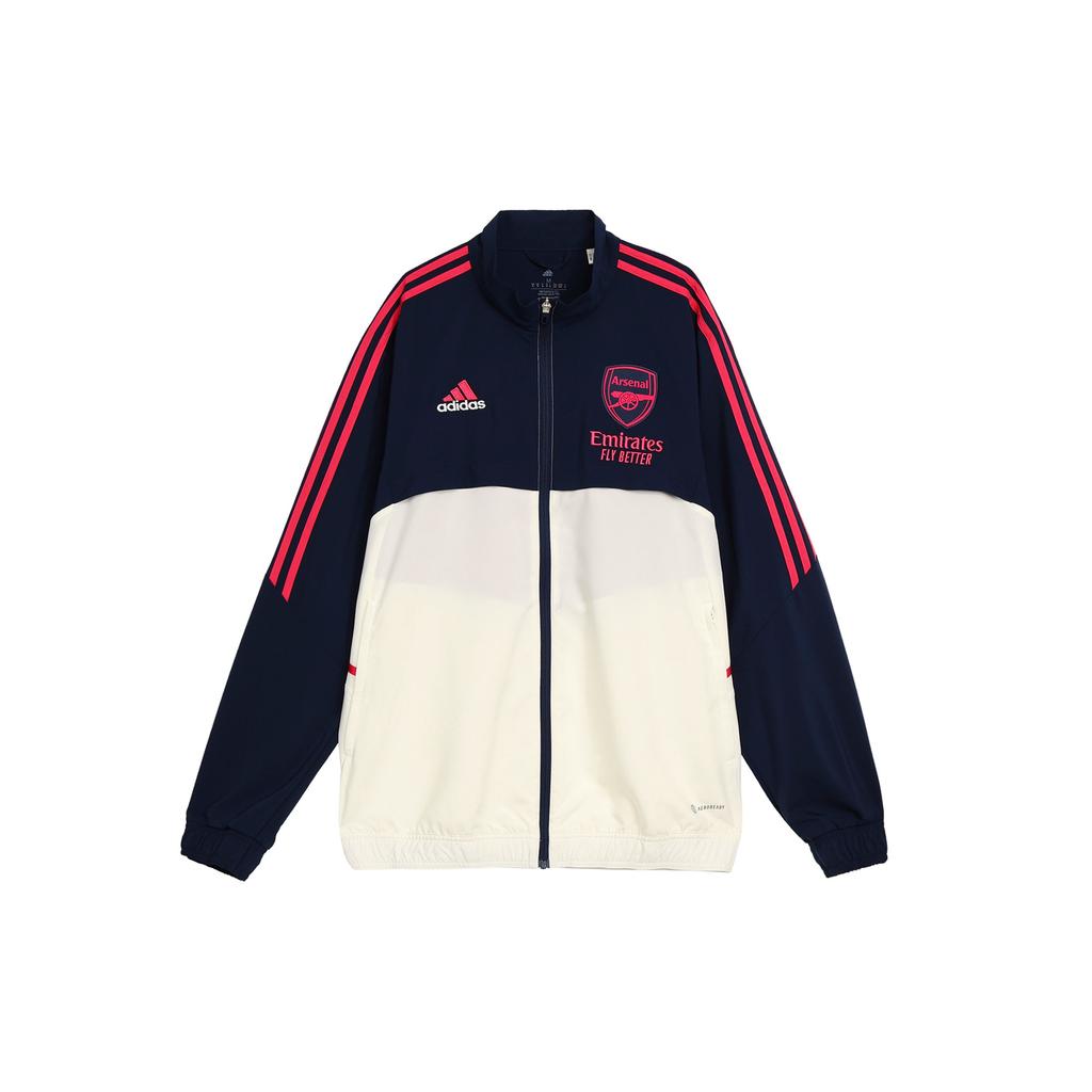 Adidas Three Stripe Color Block Logo Long Sleeve Jacket Men Jacket Dark-Blue HT4442