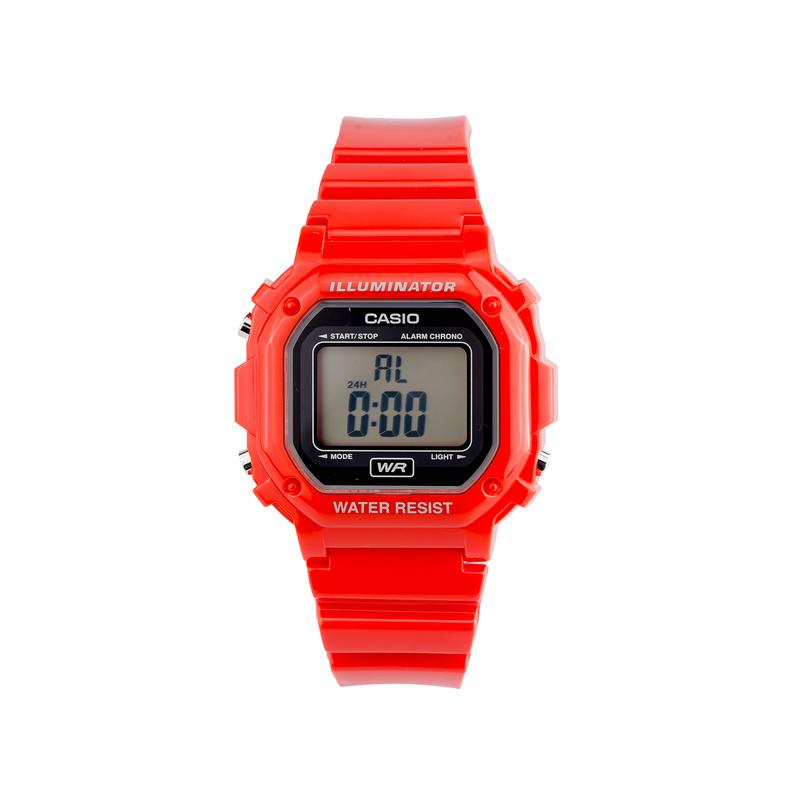 Casio Серия STANDARD маленький красный квадрат 50 метров водонепроницаемый кварцевый механизм полимерный ремешок Японские и корейские часы женские часы серый F-108WHC-4ACF