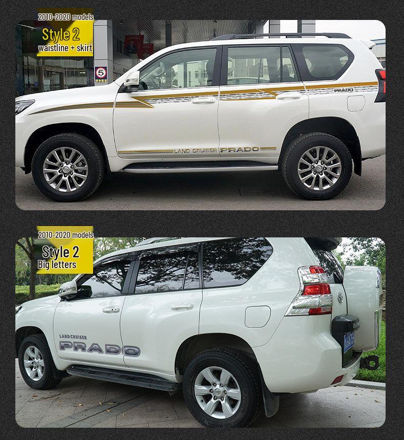 Toyota Prado 10-22 Модели Автомобильная Полоса на Кузов Наклейка на Поясную Линию.