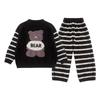 Полосатый мультяшный пижамный комплект для мальчиков на осень/зиму: Мягкий, Плотный и Пушистый Двухпредметный