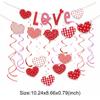 Heart Design Spiral Pull Flag Wedding Flag Hanger for Valentine Day Wedding Party Decorations