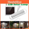 5 Светодиодный перезаряжаемый водонепроницаемый уличный свет на солнечной батарее для гаража, двора, патио