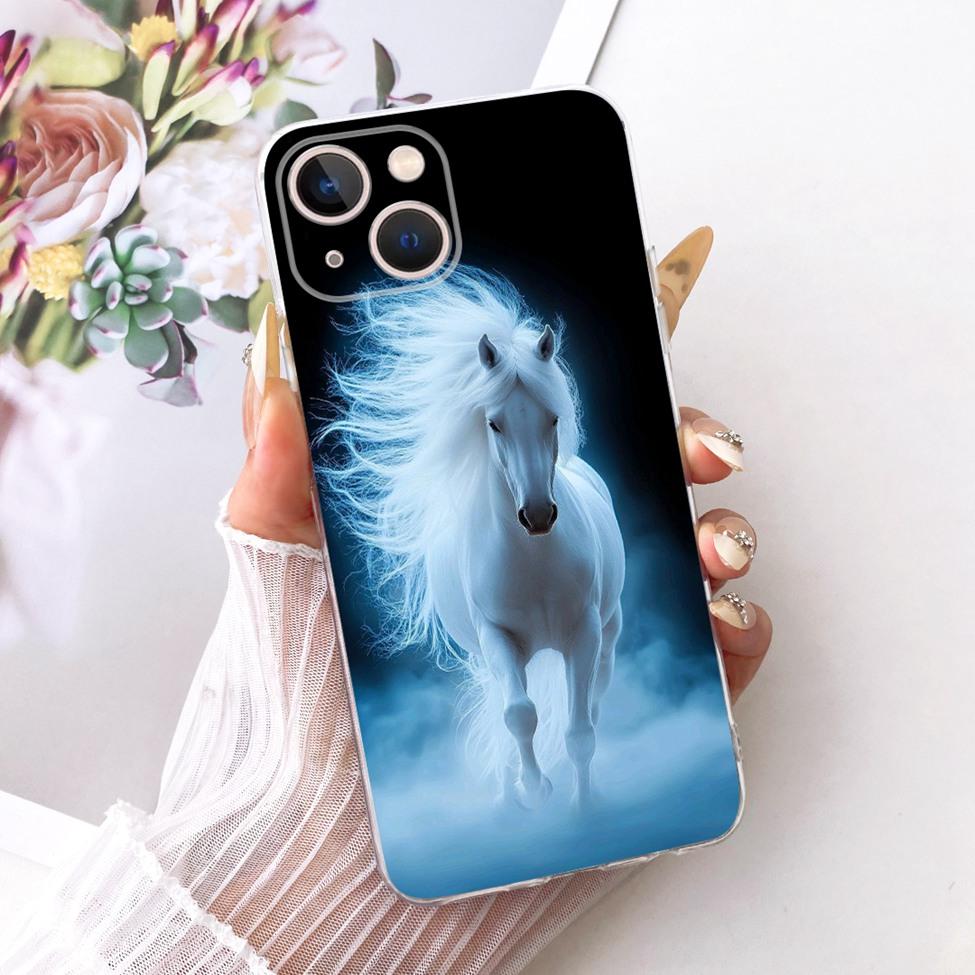 Transparent For iPhone 13 Case Cover Cute Cat Fashion Butterfly Funny Painted Casing A2633 A2482 A2631 A2634 A2635