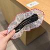 Hair Pin Strong Clamping Force Transparent Mesh Lace Clip with Cherry Decoration Half-Tied