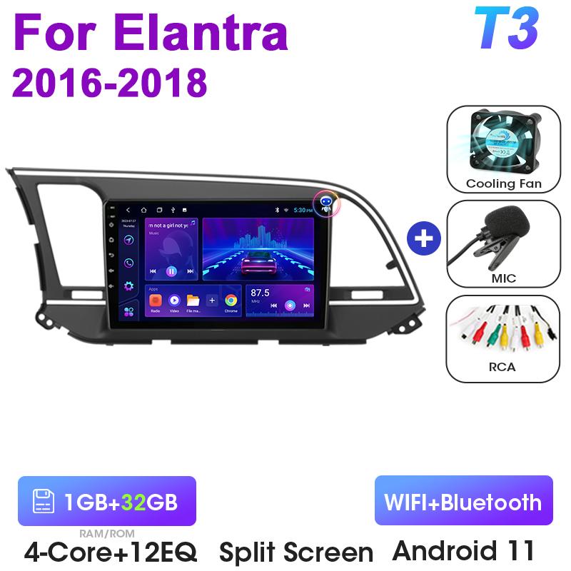 2 Din Android 12 автомобильное радио для Hyundai Elantra 6 2016-2018 мультимедийный видеоплеер GPS 4G Carplay авто стерео DVD QLED головное устройство