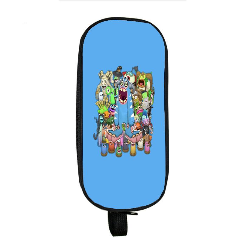 Пеналы с изображением моих поющих монстров, мягкая игра ужасов, каваи, двухслойная сумка для карандашей, чехол для ручек, школьные принадлежности, канцелярские принадлежности