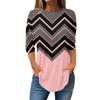 Women's Loose Round Neck Print 3/4 Sleeve T-Shirt Top Pullover