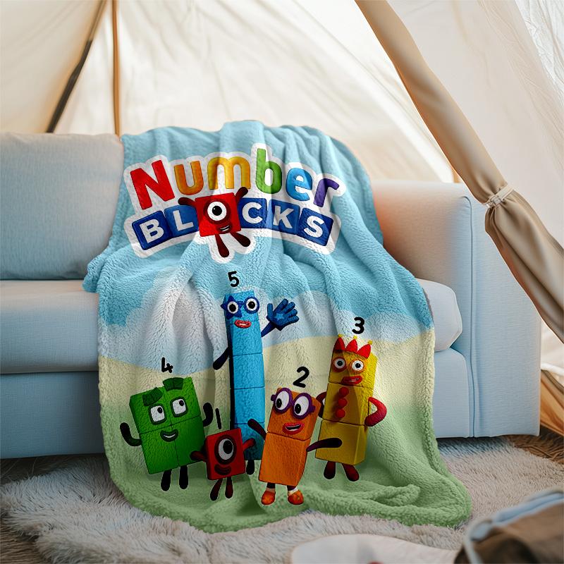 Numberblocks printed throw blanket—lightweight,soft,warm;versatile blanket for all seasons—perfect as &air-conditioning throw,nap blanket