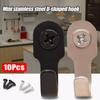 10Pcs Stainless Steel Items Key Rack J-shaped Wall Punching Hook New Mini Single Hook