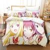 Комплект постельного белья Yamada-kun And The Seven Witches Мультяшный Аниме Комплект из трех предметов Взрослый Детский Спальня Комплекты пододеяльников 3D Каваи Девочки