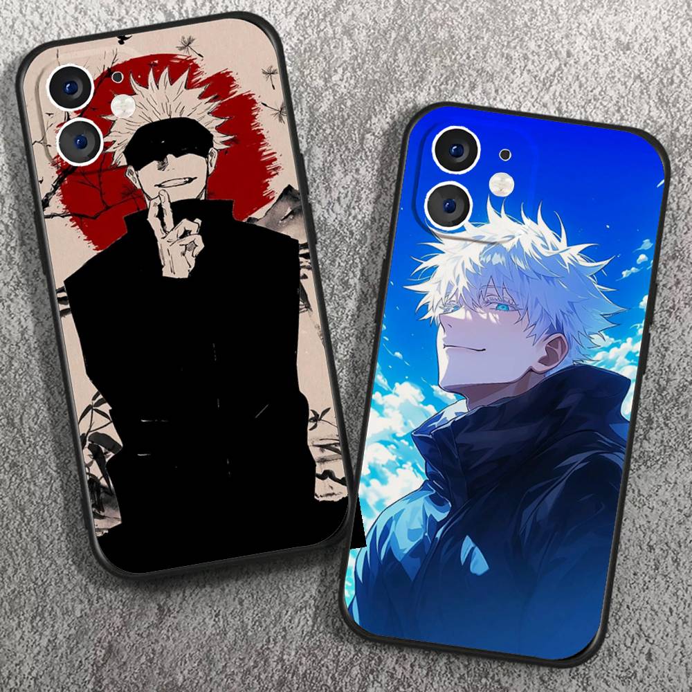 Чехол для телефона Satoru Gojo Аниме Jujutsu Kaisen Для IPhone 17 Air 16 15 14 13 Pro Max 11 12 Черный Силиконовый Чехол