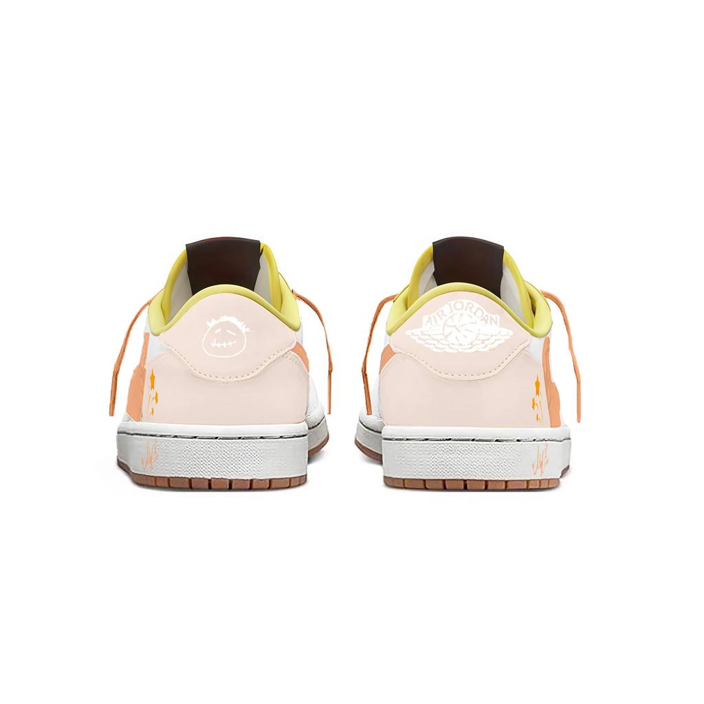 Travis Scott x Jordan Air Jordan 1 Orange Mango Travis Scott X AJ1 Low 7.0 Cushioning Low top Vintage Basketball Shoes DZ4137-700(Team1698-)