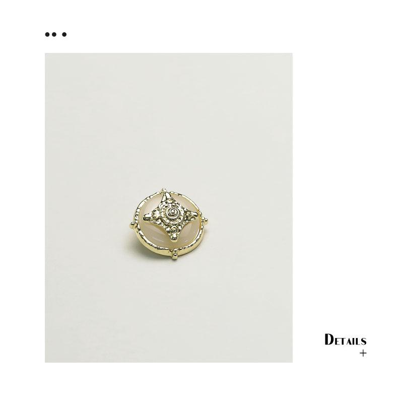 5 шт. Металлическая пуговица в форме четырехлистного руля, Декоративная пуговица для маленького ароматного пальто, Модная пуговица для пальто, тренча