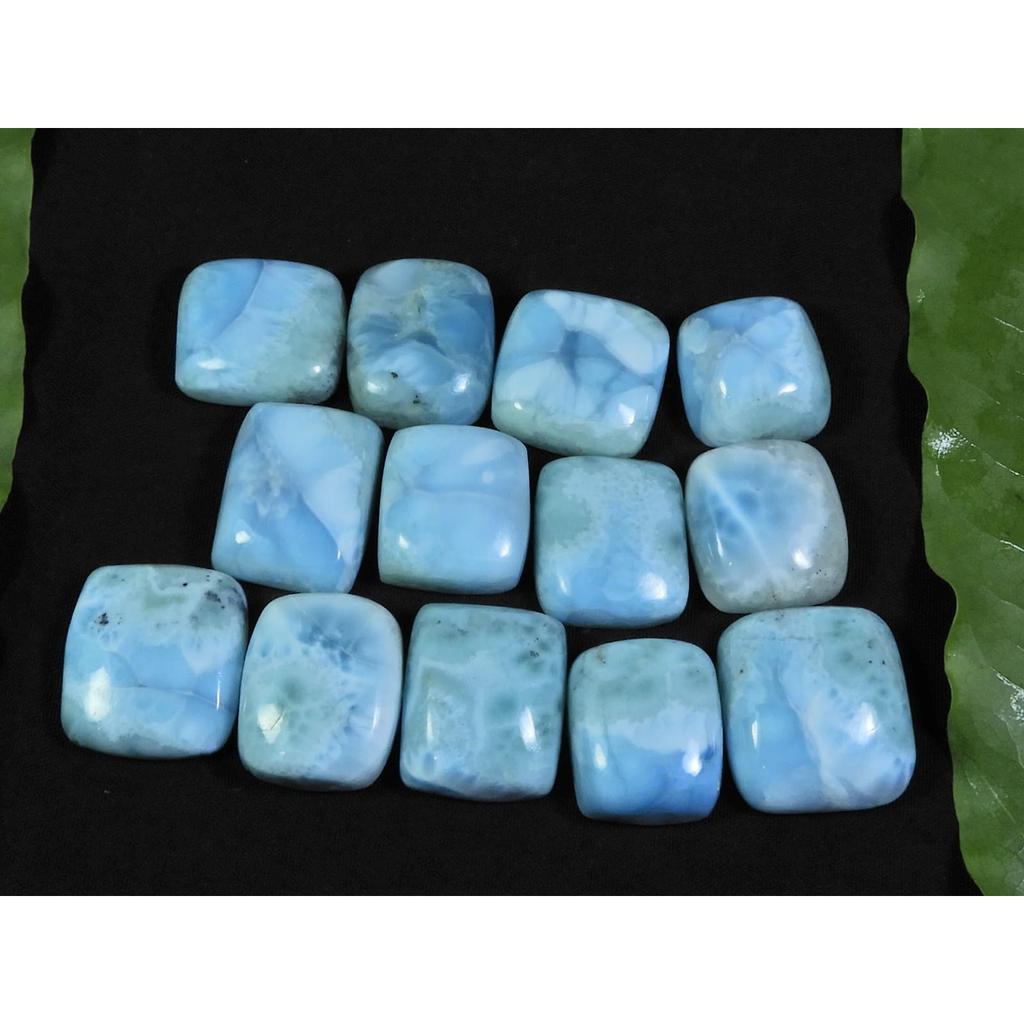 14X15-17X19MM Natural Larimar Pectolite Octagon Cabochon Gemstone 13Pcs Lot C-46