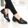 Women's Black Leather Shoes Loafers with Skirts Work Shoe Black Professional Shoes Daily Casual Commuting Women's Shoes