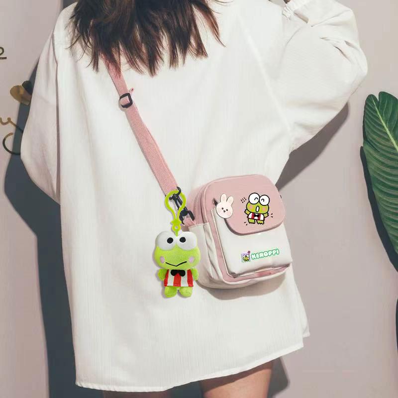 Оригинальный плюшевый рюкзак-подвеска Sanrio Keroppi и брелок