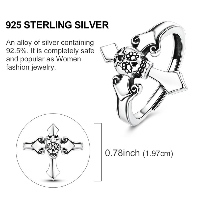 Original 925 Silver Ring Sparking Sun Moon Rose Feather Open Rings for Women Girls Jewelry Birthday Anniversary Engagement Gifts