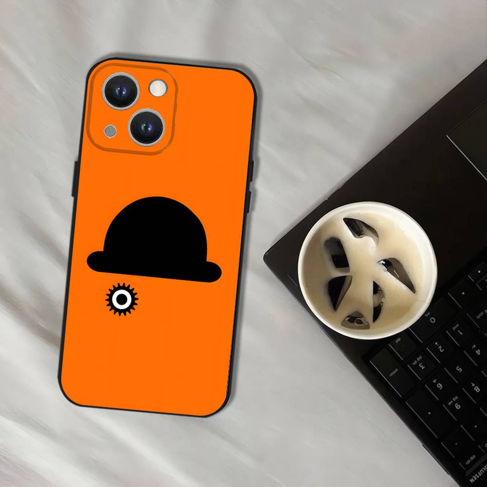 Чехол для телефона C-Clockwork O-Orange для iPhone 17,16,15,14,13,12,11,Pro,XS,Max,XR,Plus,E,SE4,Mini Черный Мягкий Чехол
