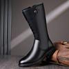 Fashion Men Luxury Fashion High Motorcycle Boots Black Trendy Original Leather Shoes Autumn Winter Riding Boot Cool Long Knight Botas