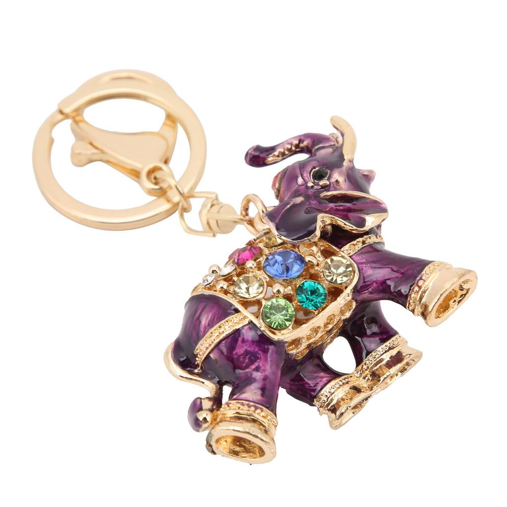 Брелок Изысканный Подвеска в виде слона, украшенного стразами, на сумку для автомобиля, для девочки, подарок на день рождения(фиолетовый )