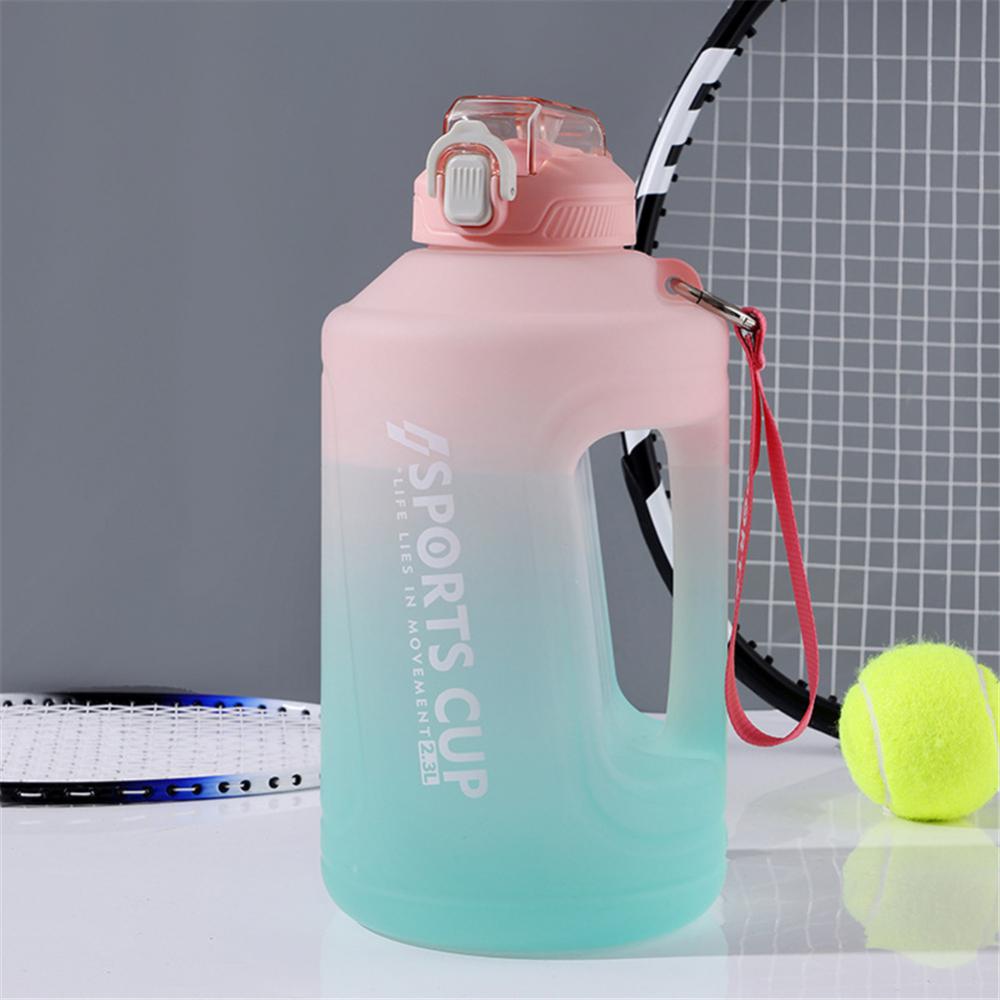 Спортивная бутылка для воды Напоминание Силиконовая бутылка для воды Sith Straw Товары для фитнеса Большие бутылки 1500 мл / 2300 мл / 3800 мл Спорт