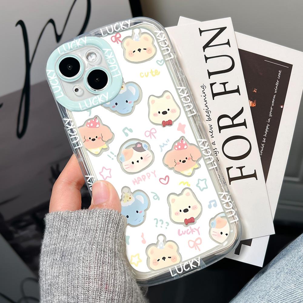 Mobile Phone Cases for iPhone 11 13 XR 15 Pro Max 12 14 Pro Max Case iPhone 16 7 Plus 8 Plus XS Max Cartoon Pattern Anti-drop Protection Shockproof